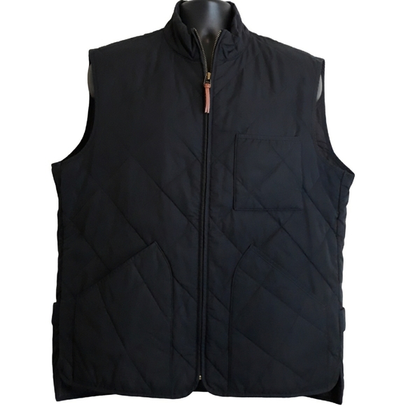 J. Crew Other - J Crew Men's Sussex Quilted Thermore Insulated Navy Blue Full Zipper Vest L